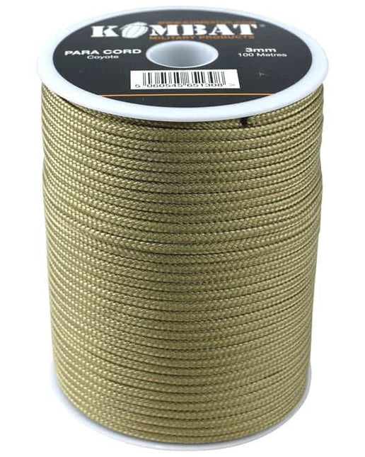 Para Cord 3mm on 100m Reel (Various colours) Coyote By Kombat UK