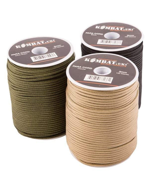 Para Cord 3mm on 100m Reel (Various colours) By Kombat UK