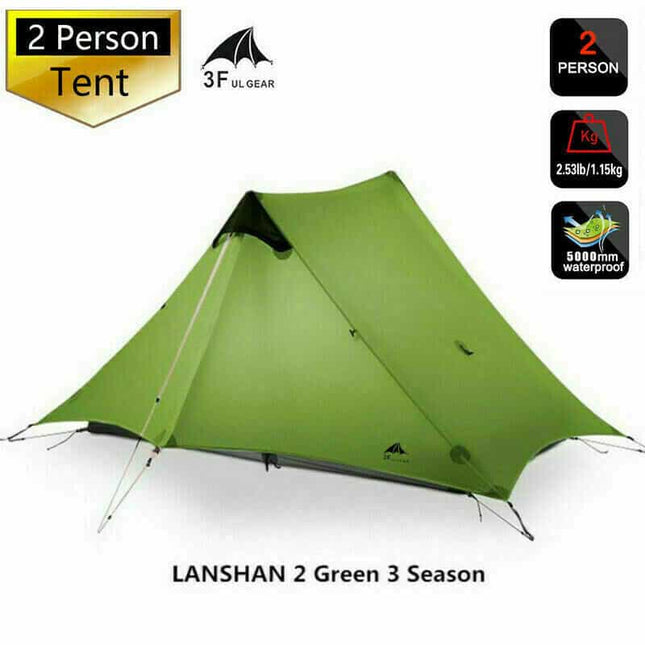 3FULgear Lanshan 2 Classic 3-Season Tent - Green (T Zip) By 3F UL GEAR