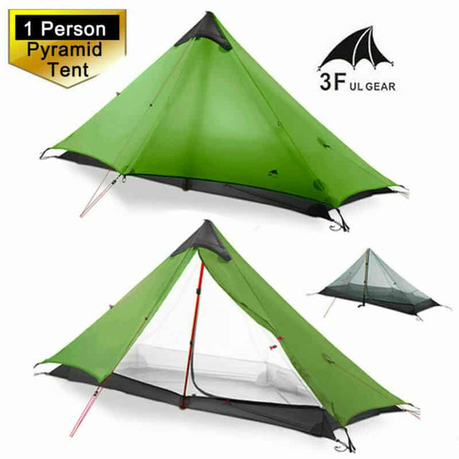 3Fulgear Lanshan 1 3 Season Tent - Green (T Zip) By 3F UL GEAR