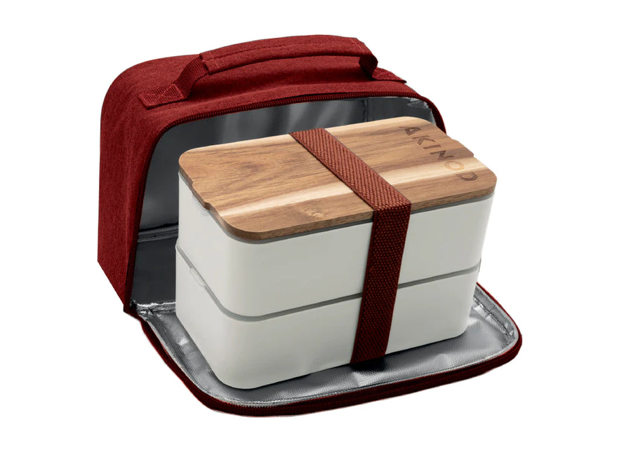 Akinod Bento + Insulated Lunch Bag (Various Colours) White Terracotta By Akinod