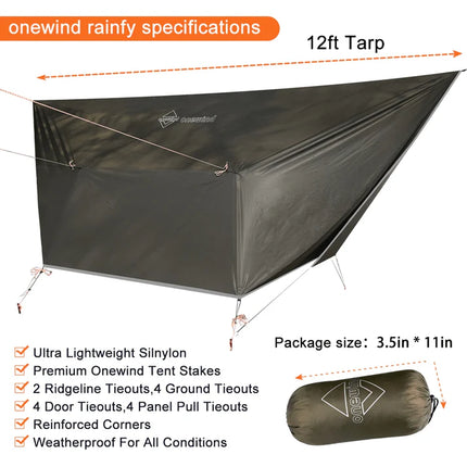 Onewind Billow Ultralight Hammock Tarp Shelter 12' By Onewind Outdoors