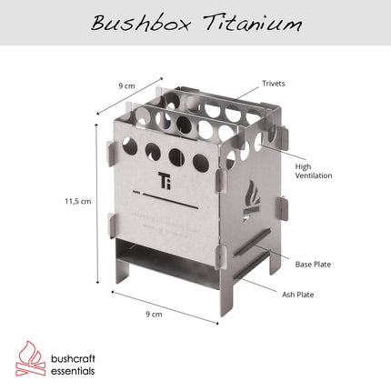 BE Bushbox Titanium Outdoor Pocket Stove By BushCraft Essentials