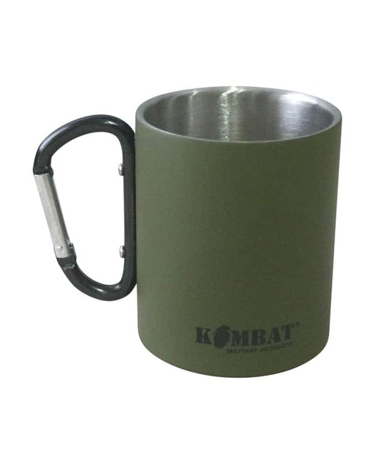 Kombat Carabiner Mug Stainless Steel - Olive Green By Kombat UK