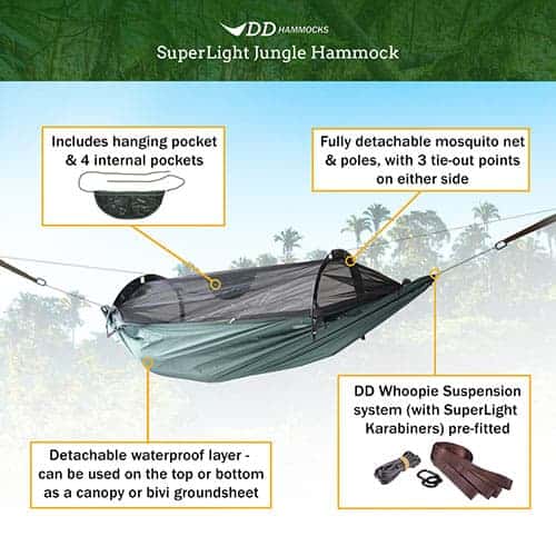 DD SuperLight Jungle Hammock By DD Hammocks