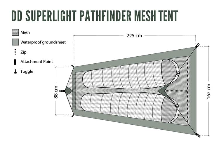 DD SuperLight Pathfinder Mesh Tent By DD Hammocks