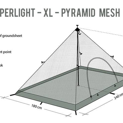 DD SuperLight XL Pyramid Mesh Tent By DD Hammocks