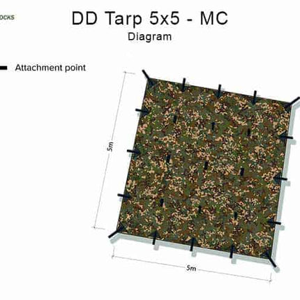 DD 5 x 5 MC Multi Camo Tarp By DD Hammocks