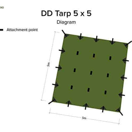 DD 5x5 Olive Green Tarp By DD Hammocks