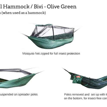 DD Travel Hammock / Bivi Olive Green By DD Hammocks