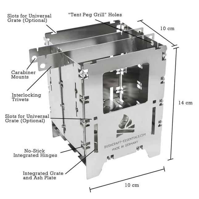 BE Bushbox LF Titanium Outdoor Stove By BushCraft Essentials