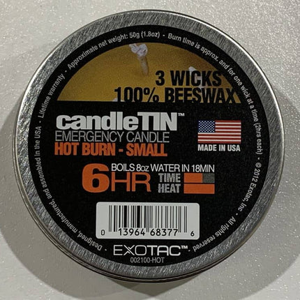 BCB EXOTAC Candle Tin - Hot Burn- Small By BCB International