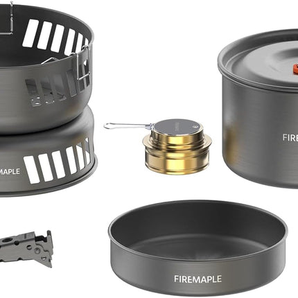 Firemaple Cooking Kit with Pans and Alcohol Burner By Fire Maple Gear