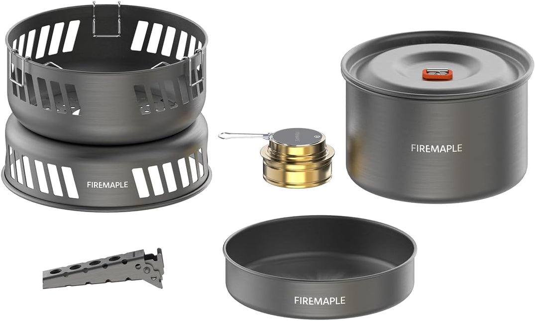 Firemaple Cooking Kit with Pans and Alcohol Burner By Fire Maple Gear