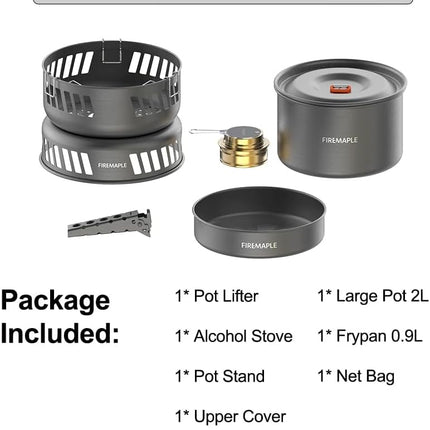 Firemaple Cooking Kit with Pans and Alcohol Burner By Fire Maple Gear