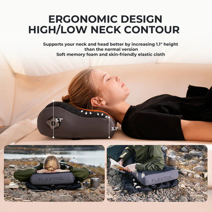 Flextail ZERO Pillow - B Shape Inflatable Camping Air Pillow (Thick Version) By Flextail Gear