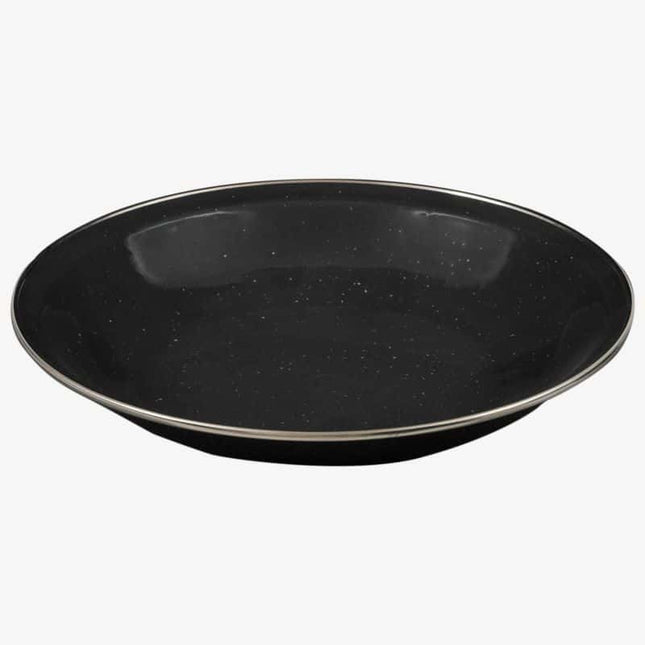 Highlander Deluxe Enamel Soup Plate (Various Colours) Black By Highlander Outdoor