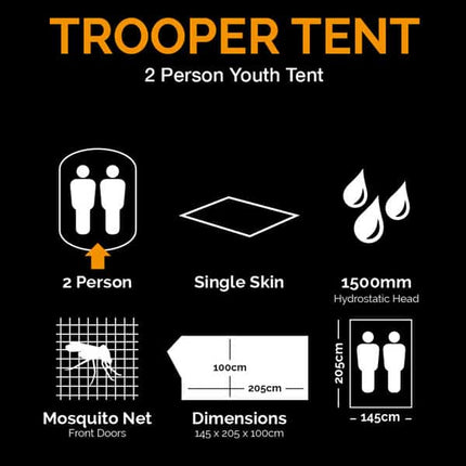 Kombat UK Trooper Tent - Single Skin 2-Person (BTP) By Kombat UK