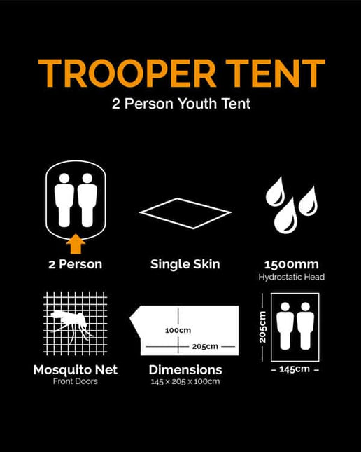 Kombat UK Trooper Tent - Single Skin 2-Person (BTP) By Kombat UK