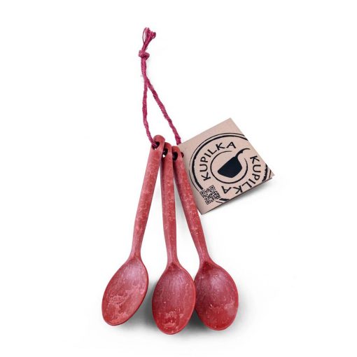 Kupilka Tea Spoon Set (Various Colours) Cranberry Red By Kupilka Eco Dishware