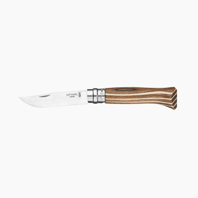 Opinel No.8 Laminated Birch Collection (Various Colours) Brown By Opinel knives