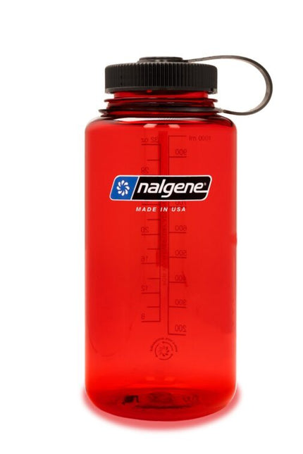 Nalgene 32oz / 1L Wide Mouth Sustain Water Bottle Red By Nalgene