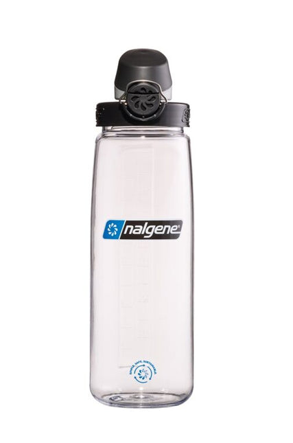 Nalgene On-the-Fly Lock-Top Sustain Bottle 24oz 680ml Clear Black top By Nalgene