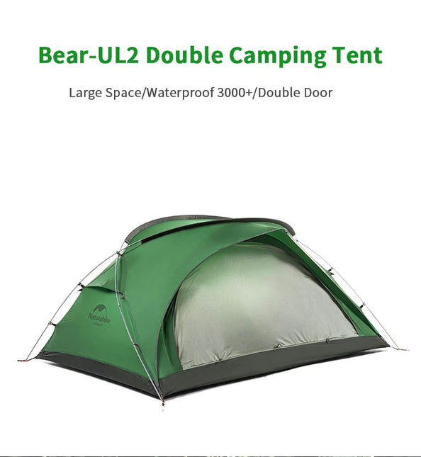 Naturehike Bear-UL2 2 Man Tent (Green) 20D By NatureHike