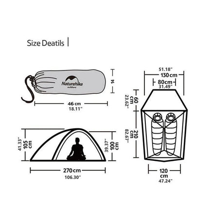 Naturehike Cloud up 2 Ultralight Version (Grey) By NatureHike