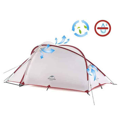 Naturehike Hiby 2-3 Person Tent (Grey/Red) By NatureHike