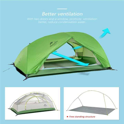 Naturehike Star-River 2 Lightweight 2-Man Tent With Mat (Various Colours) By NatureHike