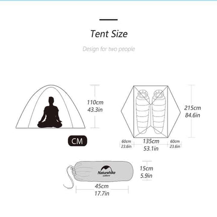 Naturehike Star-River 2 Lightweight 2-Man Tent With Mat (Various Colours) By NatureHike