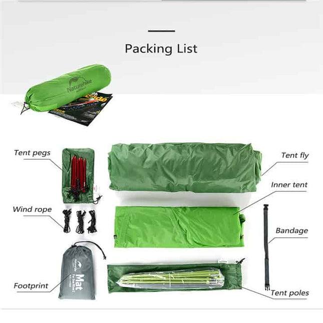 Naturehike Star-River 2 Lightweight 2-Man Tent With Mat (Various Colours) By NatureHike