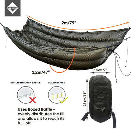 Onewind Solstice Hammock Down Underquilt -6°C - 5°C By Onewind Outdoors