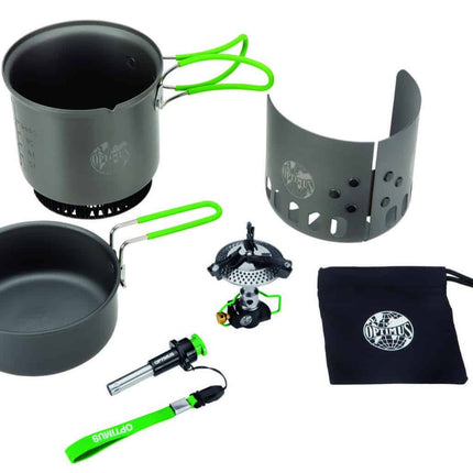 Optimus Elektra FE Gas Cookset With Pans By Optimus Outdoors