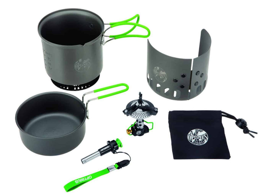 Optimus Elektra FE Gas Cookset With Pans By Optimus Outdoors