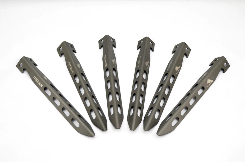 Toaks Titanium Large V-Shaped Tent Pegs (6 pack) By Toaks Outdoors