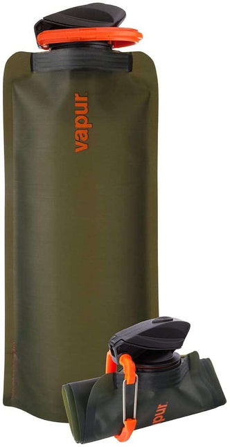 Vapur Wide Mouth 700ml Folding Water Bottle (Various Colours) Eclipse Olive By Vapur