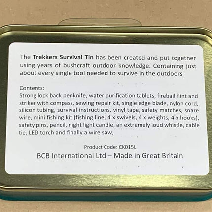 BCB TREKKER Survival Tin By BCB International