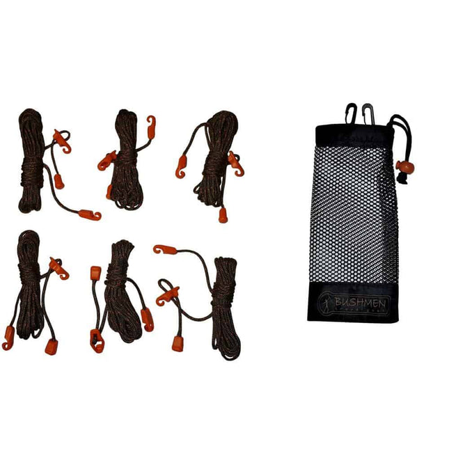 Bushmen ULTRALIGHT Tensioning Cords - Black/Orange By Bushmen