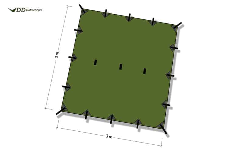 DD Tarp 3x3 (Various Colours) By DD Hammocks