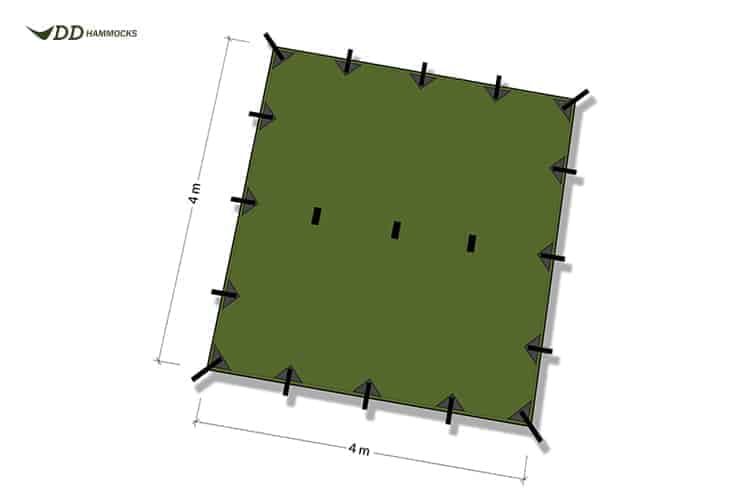 DD Forest Green 4 x 4 Tarp By DD Hammocks