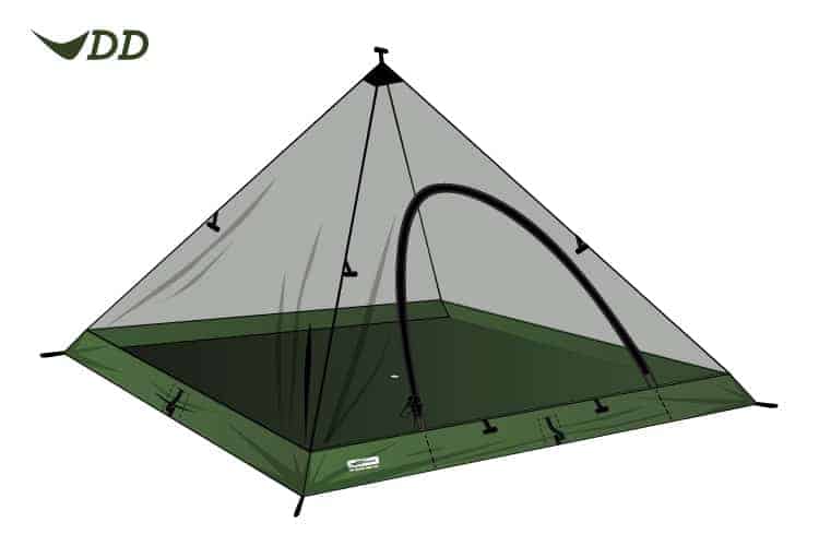 DD SuperLight Pyramid Mesh Tent By DD Hammocks