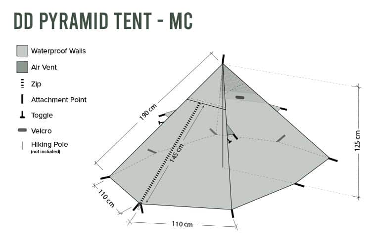 DD Hammocks Pyramid Tent - Multicamo By DD Hammocks