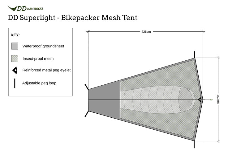 DD SuperLight - Bikepacker Mesh Tent By DD Hammocks