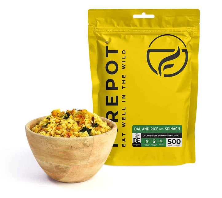 Firepot Dal and Rice with Spinach 135g Dehydrated By Firepot Food