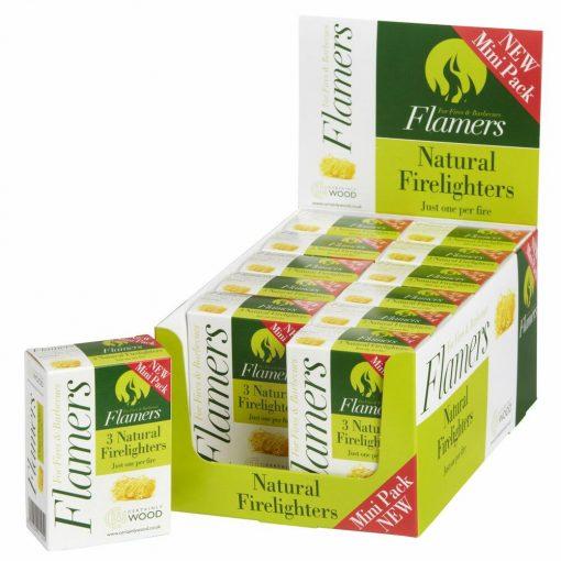 Flamers Natural Firelighters Mini pack of 3 By Flamers