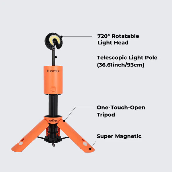 Flextail EVO LANTERN - FLEXTAIL x OuTask 2-in-1 Telescopic Lantern By Flextail Gear