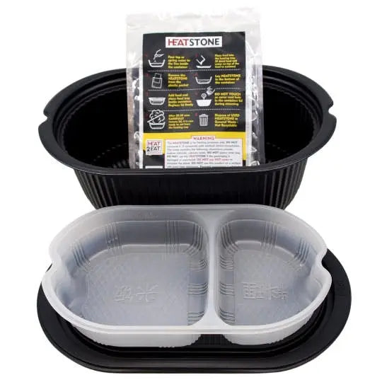 Heat2Eat Self Steamer Small Black Oval Camping Food Steamer 2x HeatStones By Heat2Eat Self Steamers