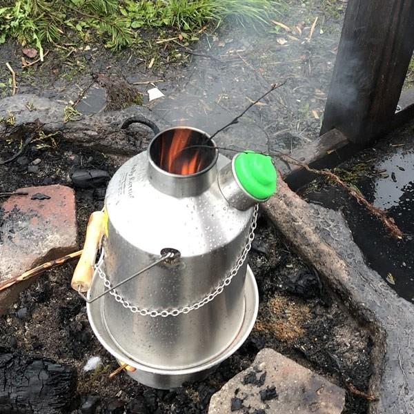 Kelly Kettle 'Scout' 1.2 ltr (Stainless Steel) + Whistle Storm Kettle By Kelly Kettle